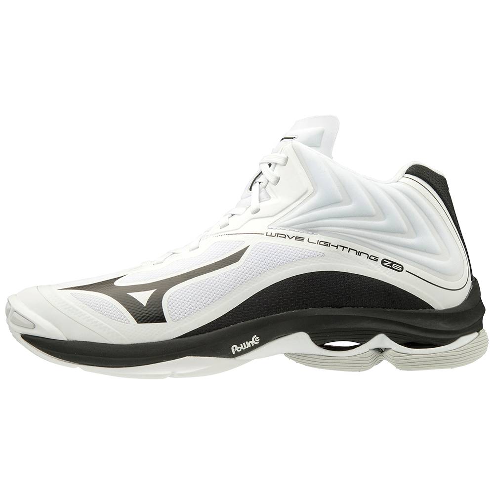 Mens Mizuno Wave Lightning Z6 Mid Volleyball Shoes White/Black Philippines (SGCLRE489)